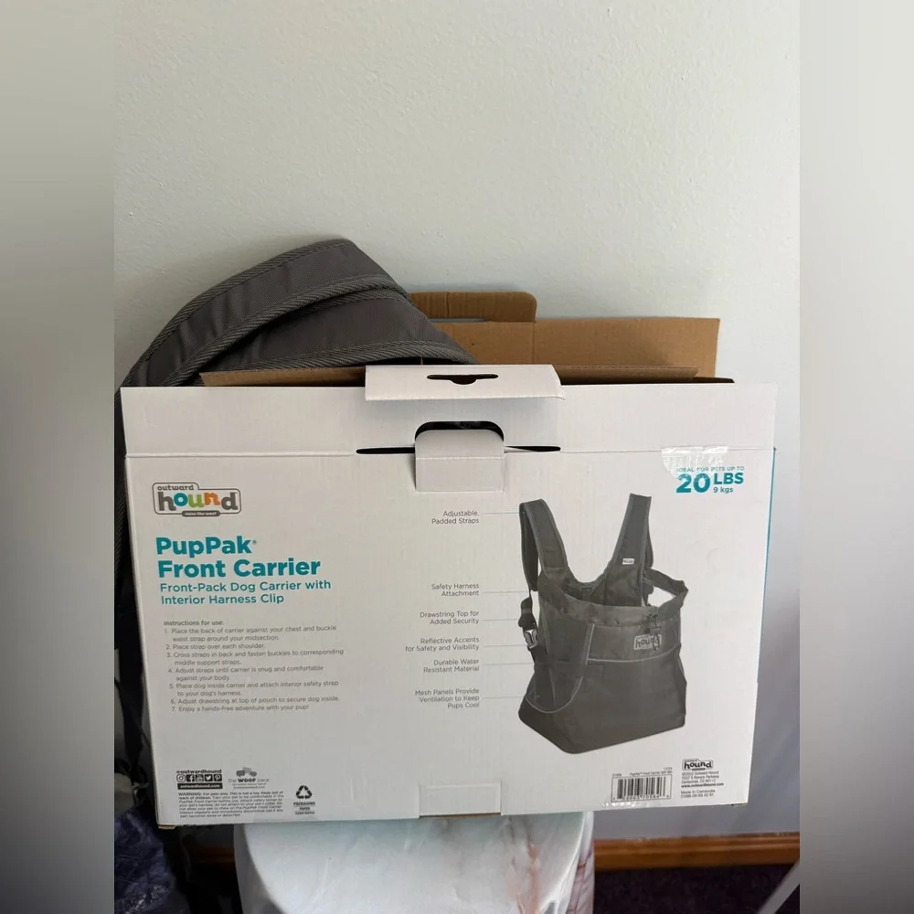 Outward Hound PupPak Front-Pack Dog Carrier With Interior Harness Clip